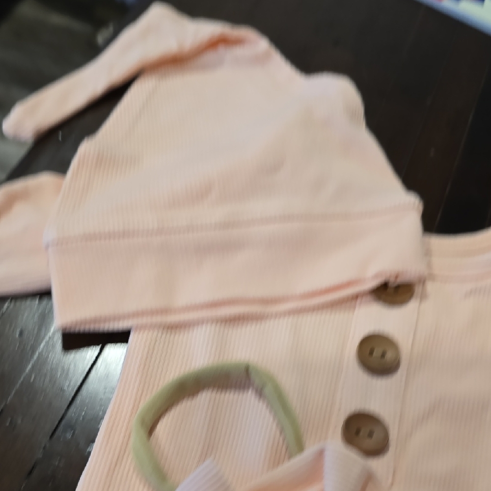 Caden Lane Peach Buttoned Sleep Sack - Picture 7 of 8